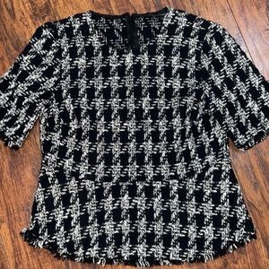 Zara tweed peplum top